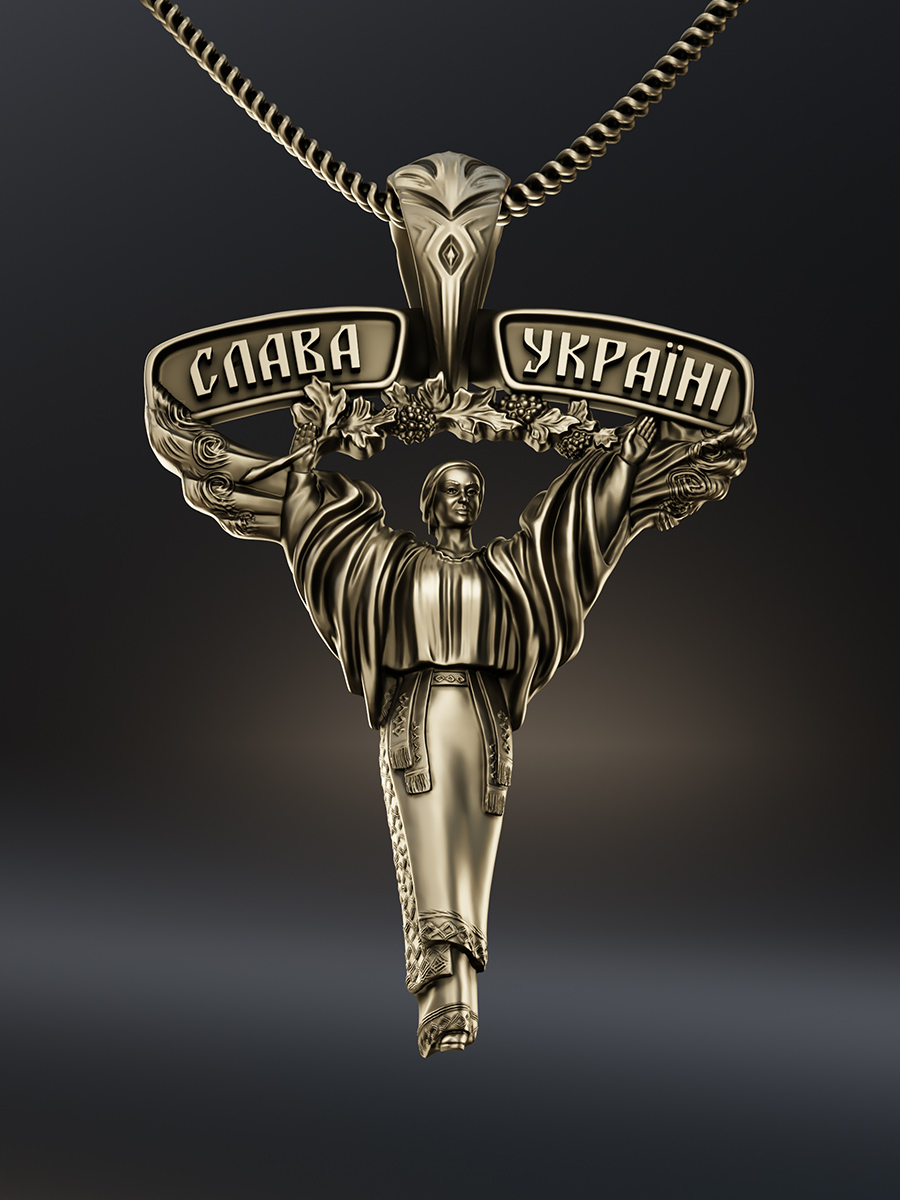 Custom-made symbolic pendant with Berehynia of Ukraine. Glory to Ukraine!